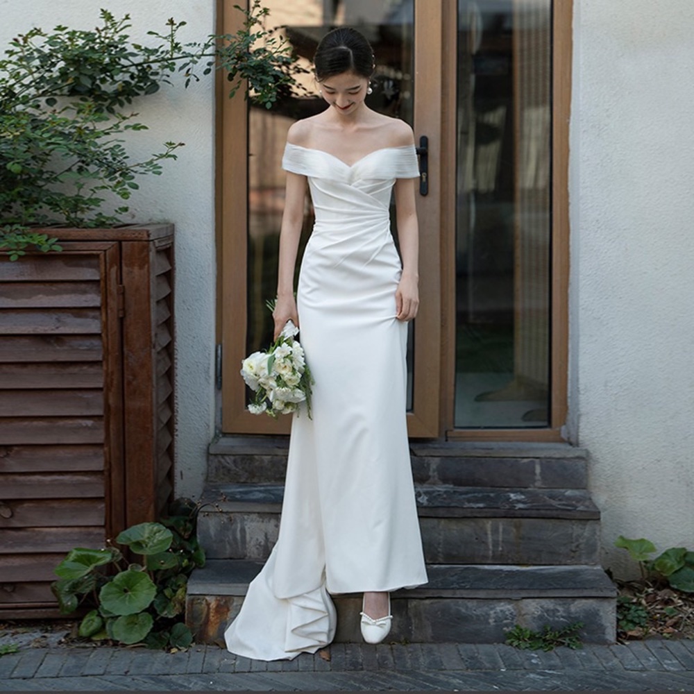 Off Shoulder Wedding Dress - Picture 2 of 15
